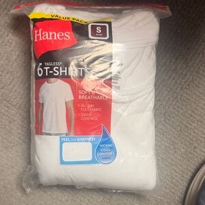 Hanes White 6-Pack Tagless Crew T-Shirts